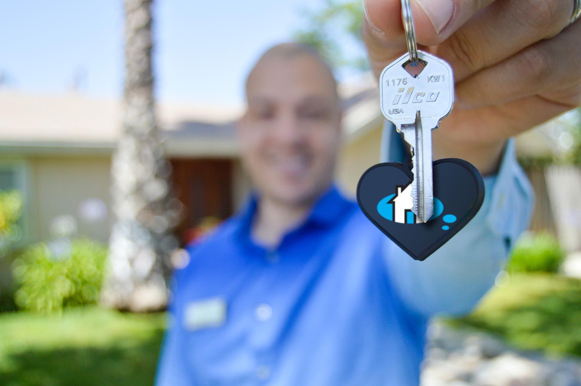 A home buyer holding new keys.